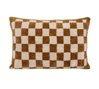Coussin damier Itha jaune ocre 38x58cm - Atmosphera Créateur d'intérieur