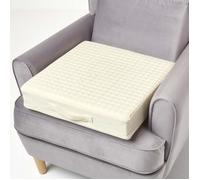 HOMESCAPES Coussin d’Assise déhoussable en Coton, Coussin rehausseur de Chaise et Fauteuil, 50x50x10 cm Beige
