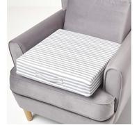 Coussin d'assise déhoussable en coton Gris rayé