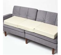 HOMESCAPES Coussin d’Assise pour canapé 3 Places, Coussin rehausseur déhoussable en Coton, Beige, 100 x 50 x 10 cm