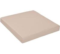 Coussin d'assise imperméable Unyqoos® pour meubles de jardin, de terrasse et de piscine – Garnissage en fibres/mousse, revêtement ignifuge, facile d'entretien, couleur neutre