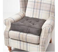 HOMESCAPES Coussin d’Assise rehausseur, Coussin de Sol en suédine Gris foncé, 50 x 50 x 10 cm