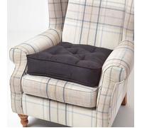 Coussin d'assise rehausseur en suédine - HOMESCAPES - Noir - 50 x 50 x 10 cm - Coussin pour fauteuil - Non déhoussable