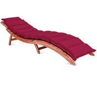 Coussin de bain de soleil avec coussin d'appui-tête - Bain de soleil ondulé - 183 x 56 x 7 cm - Rouge - Pour jardin et terrasse