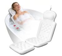 Coussin de Bain intégral 127 x 41 cm, Appui-tête intégré - pour Baignoire et Spa à Domicile - Sac de Lavage Inclus
