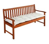 Detex Coussin de Banc avec Attaches - Intérieur Extérieur Coussin pour Banc Banquette - 145x45x8cm - 100% Polyester - Crème