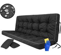 Coussin de banc Coussin de banc pour banc de jardin Coussin de sol pour balançoire hollywoodienne Outdoor / Indoor - Pola - 140 cm - Noir