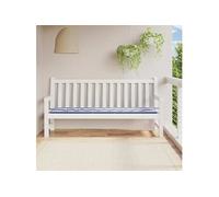 vidaXL Coussin de banc jardin Rayé Bleu Blanc