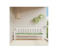 vidaXL Coussin de banc de jardin Motif de feuilles 200x50x7 cm Tissu extérieur