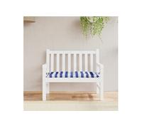 Coussin de banc de jardin rayures bleues et blanches 110x50x7cm, coussin, coussin de banc, coussin de jardin, coussin d'extérieur