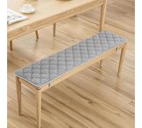 Coussin de banc de jardin touffeté moderne en fourrure pour intérieur ou extérieur, 30 x 100 cm, parfait pour salle à manger et cuisine, gris