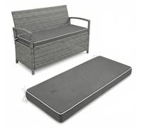 Coussin de banc d'extérieur imperméable 139,7 x 35,6 x 7,6 cm - Sangles en fourrure résistante à la décoloration avec attaches - Base antidérapante, double passepoil pour balancelle de porche, jardin
