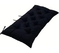 Coussin de banc imperméable d'extérieur 150 x 50 cm - Coussin de qualité supérieure pour banc 2/3 places - Coussin élégant pour balcon et intérieur confortable - Noir