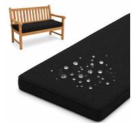 Coussin de banc imperméable en mousse 50D de 5 cm d'épaisseur pour jardin, terrasse, balancelle, table à manger, canapé d'angle - Noir, 190 x 50 x 5 cm, extérieur T