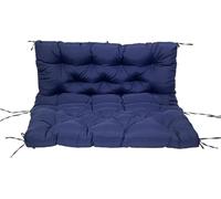 Coussin de banc imperméable pour balancelle et hamac 2/3/4 places - Remplacement épais avec dossier, bleu, 101,6 x 152,4 cm, idéal pour jardin et terrasse