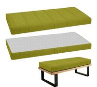 Coussin de banc imperméable pour rebord de fenêtre d'intérieur - En mousse épaisse et amovible - 120 x 30 cm - Vert matcha