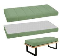 Coussin de banc imperméable pour rebord de fenêtre d'intérieur, mousse épaisse et amovible, 100 x 45 cm, vert clair