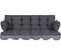 Coussin de banc pour balancelle de style hollywoodien, dimensions 170x50 cm, couleur gris. Inclut : coussin de siège, dossier, et coussins latéraux, tous matelassés et de couleur "Bora"
