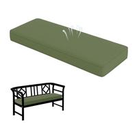 Coussin de banc pour utilisation en intérieur/extérieur, 101,6 x 43,2 cm, 7,6 cm d'épaisseur, lavable, coussin de chaise de salle à manger avec attaches et fermeture éclair, marron