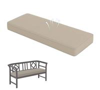 Coussin de banc pour utilisation en intérieur/extérieur, 101,6 x 43,2 cm, 7,6 cm d'épaisseur, lavable, coussin de chaise de salle à manger avec attaches et fermeture éclair, marron