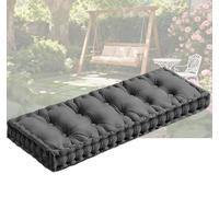 Coussin de banc touffeté en velours épais de 10,2 cm d'épaisseur avec poignées pour canapé, siège de fenêtre, balançoire de porche, fourrure d'intérieur moderne, gris foncé, 91,4 x 45,7 x 10,2 cm