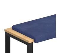 Coussin de Banc Velours Bleu Profondeur 35 cm Base Bois d'Ingénierie | Dessous dérapant EVA, mousse équilibrée douceur soutien, surface respirante, entretien facile, entrée chambre fenêtre