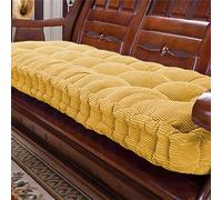 Coussin de banquette épais et moelleux 2/3 places,Coussin de siège de banc épais en velours Coussin de sol Coussin de canapé Matelas pour la maison, le patio et la balançoire (150*50cm,Jaune)