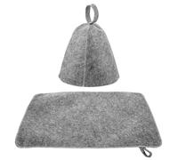 Coussin de Bonnet de Sauna en Feutre, Léger, Absorbant, Salle de Bain | Design Simple et Pratique, Facile à Ranger, Usage Spa et Bain, Ensemble Deux Pièces Gris