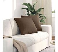 Coussin de canapé - VIDAXL - 50 x 50 cm - Marron - Lot 2 pcs - Déhoussable lavable