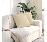 Coussin de canapé - VIDAXL - Lot de 2 - 50 x 50 cm - Crème - Tissu déhoussable