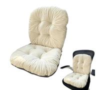 Coussin de chaise à dossier haut - 42 x 85 cm - Joli coussin de siège pliable - Convient pour dortoirs, bureaux, cuisines et chaises de jeu - Blanc