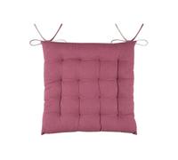 Coussin de chaise bicolore réversible en coton rose et lin