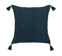 Coussin de chaise brodé rectangulaire Starke - 40 x 40 cm - Bleu nuit