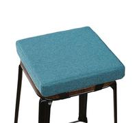 Coussin de chaise carré en mousse à mémoire de forme avec liens de fixation | Coussin de siège épais amovible avec dessous antidérapant pour tabouret de comptoir, bar de maison et cuisine