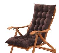 Coussin de chaise de bureau épais à dossier bas avec attaches - Coussin de chaise avec dossier pour maison, jardin, chaises longues et fauteuil inclinable - 40 x 40 cm - Café
