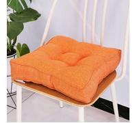 Coussin de chaise de jardin, épais 10 cm, en coton doux, 40 x 40 cm, pour bureau, salle à manger, maison (40 x 40 x 10 cm, orange)