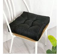 Coussin de chaise de jardin, épais 10 cm, en coton doux, 40 x 40 cm, pour bureau, salle à manger, maison (40 x 40 x 10 cm, noir)