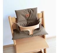 Coussin de chaise de repas respirant pour enfants, motif ours couleur unie, coussin d'alimentation épaissi et doux pour chaise de croissance pour bébé Brown