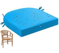 Coussin de chaise en éponge imperméable avec fermeture éclair et attaches | Tapis durable et confortable pour la cuisine, la salle à manger, le jardin et l'extérieur
