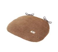 Coussin de chaise en peluche chaude en forme de D avec attaches, lavable