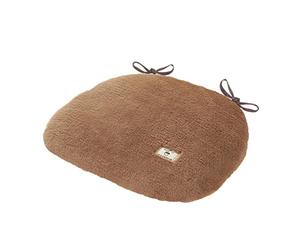 Coussin de chaise en peluche chaude en forme de D avec attaches, lavable