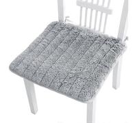 Coussin De Chaise En Peluche Douce Avec Ceinture À Nouer, Coussin De Chaise Carré Chaud Pour L'intérieur En Hiver, Antidérapant Et Confortable