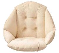 Coussin de chaise en velours beige - dossier et assise en coque - élastique et imperméable - parfait pour les chaises en rotin d