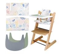 Coussin de chaise haute, doux et confortable Housse de siège bébé avec 2 sets de table pour chaise haute, pour Tripp Trapp Coussin bébé rend la position assise plus confortable(Animaux Marins)