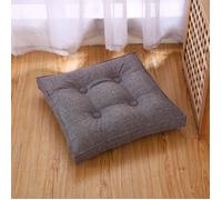 Coussin de Chaise - HAVIEANA - Carré - 40x40x8cm - Coton - Gris - Déhoussable