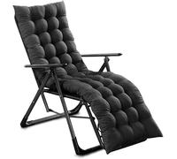 Coussin De Chaise Longue Bain De Soleil/Jardin,Chaise Longue Coussin Transat Jardin Exterieur Antidérapante Avec Couvre-Chef,Épaississante Coussin Transat Épais Pour Fauteuil Relax Lounge(3#,48*159cm)