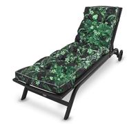 Coussin de chaise longue de jardin Coussin de chaise longue rembourré Coussin de chaise longue-190cm-feuilles vertes