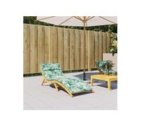 vidaXL Coussin de Chaise Longue Motif de Feuilles 180x60x4 cm, Coussin, Coussin de siège, Coussin de Patio, Coussin d'extérieur, Coussin de Jardin