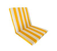 Coussin de chaise longue pour chaise longue Mer Jardin Terre 45 x 90 cm à rayures (jaune)