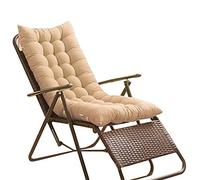 Coussin de Chaise Longuer Rocking Chair 125 x 48 cm Épaisseur 8 cm Transat Coussins épaissie Siège Pad Fauteuil Appuie Tête Inclinable pour Jardin Terrasse Salon Tatami Matelas Tapis ( Color : Beige )